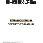 Sumitomo SH135X-3B, SH135XU-3B Hydraulic Excavator Operators Manual (WDL1254-0W)