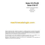 Daewoo Solar 015 Plus, Solar 018-VT Excavator Operation and Maintenance Manual (Serial Number 3001 and Up)