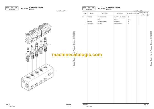 Doosan DX210W Wheeled Excavator Parts Manual (Serial Number 5001 and Up) - Image 2