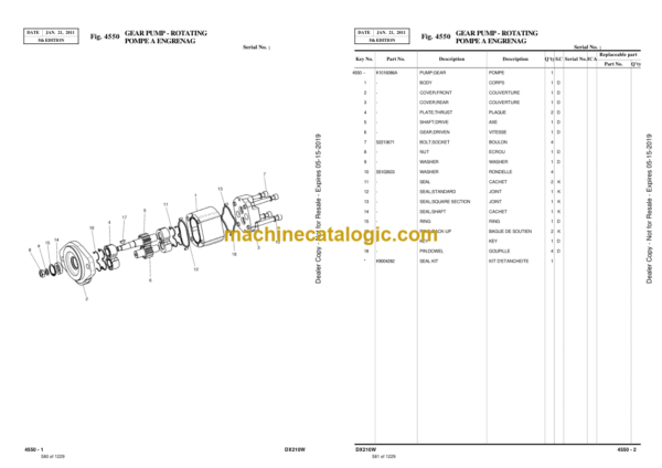 Doosan DX210W Wheeled Excavator Parts Manual (Serial Number 5001 and Up) - Image 4
