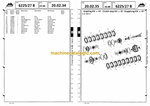Doosan 6225B, 6227B Articulated Dump Truck Parts Manual - Image 3