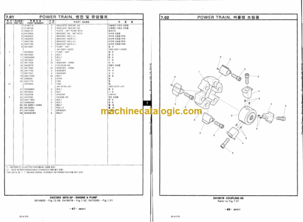 Daewoo 1760XL, DSL802 Skid Steer Loader Parts Manual (Serial Number 0001 and UP) - Image 4