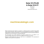 Doosan Daewoo Solar 015 Plus, Solar 018-VT Excavator Shop Manual (Serial Number 30001 and Up)