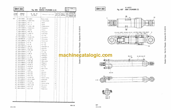 Doosan DH130 Excavator Parts Manual (Combines 2021-7026 & 2021-7027) - Image 2