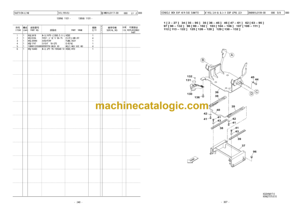 Sumitomo SH130-6, SH130LC-6 Hydraulic Excavator Parts Manual (WCL1306D-0W NZ)