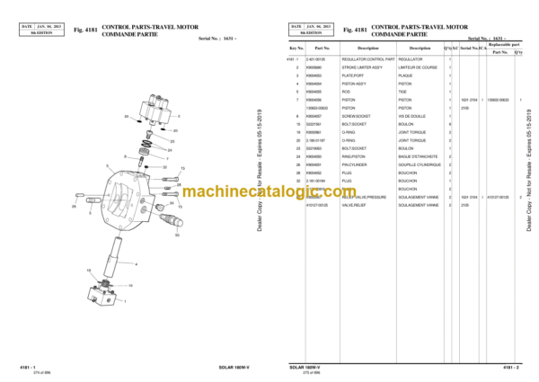 Doosan S180W-V Excavator Parts Manual (Serial Number 1001 and UP) - Image 3
