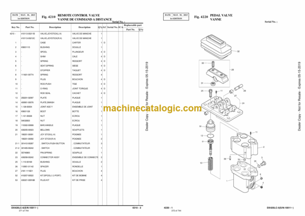Doosan DX420LC-5 Excavator Parts Manual (Serial Number 10011 and Up) - Image 3