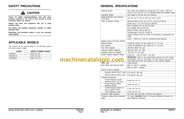 Doosan DX235NLC Hydraulic Excavator Shop Manual (Serial Number 50001 and Up) - Image 3