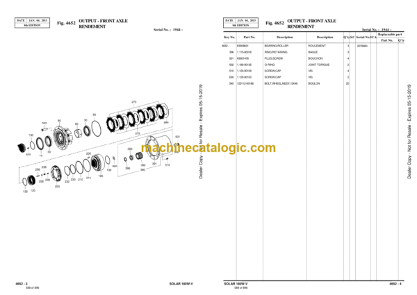 Doosan S180W-V Excavator Parts Manual (Serial Number 1001 and UP) - Image 4