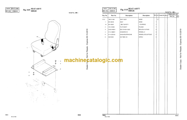 Doosan Solar 030 Excavator Parts Manual - Image 2