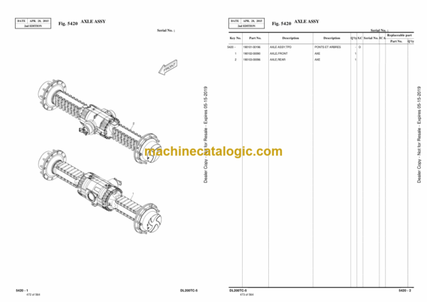 Doosan DL200TC-5 Wheel Loader Parts Manual (Serial Number 1001 and Up) - Image 3