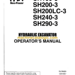 Sumitomo SH120-3, SH160-3, SH200-3, SH240-3, SH290-3 Hydraulic Excavator Operators Manual (WDL2021-2W)