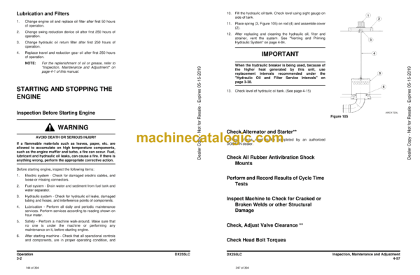 Doosan DX255LC Excavator Operation and Maintenance Manual (Serial Number 5150 and Up) - Image 3