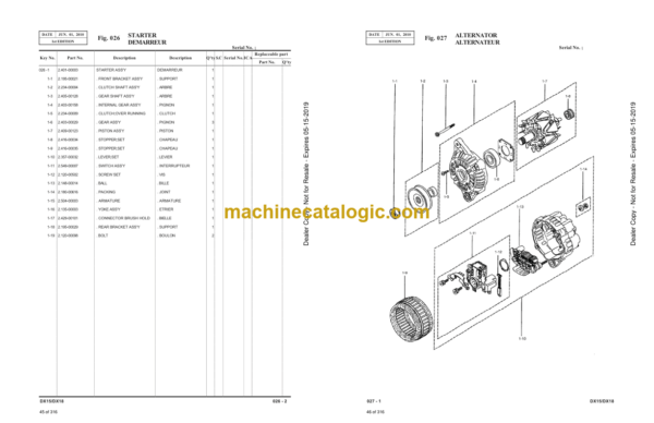 Doosan DX15 Excavator Parts Manual - Image 3