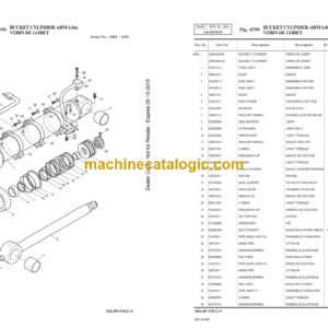 Doosan Solar 470LC-V Excavator Parts Manual (Serial Number 1001 and Up)