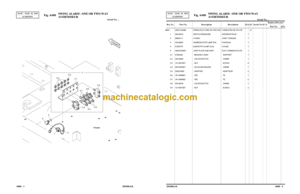 Doosan DX300LCA Excavator Parts Manual (Serial Number 5001 and UP) - Image 2