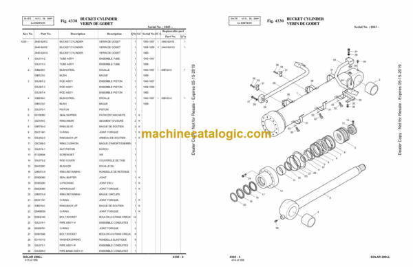 Doosan S290LL Excavator Parts Manual (Serial Number 0001 and UP) - Image 3