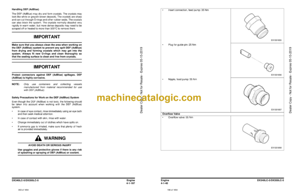 Doosan DX340LC-5, DX350LC-5 Hydraulic Excavator Shop Manual (Serial Number 10001 and Up) - Image 3