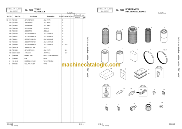 Doosan DX340LC Excavator Parts Manual (Serial Number 5001 and Up) - Image 3