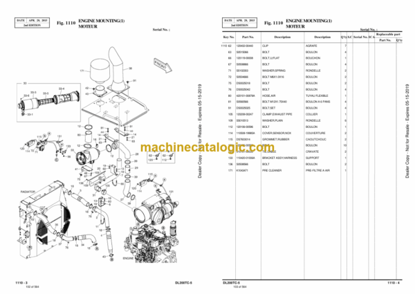 Doosan DL200TC-5 Wheel Loader Parts Manual (Serial Number 1001 and Up) - Image 2