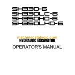 Sumitomo SH330-6, SH330LC-6, SH350HD-6, SH350LHD-6 Hydraulic Excavator Operators Manual (WDL3306D-0W NZ0)