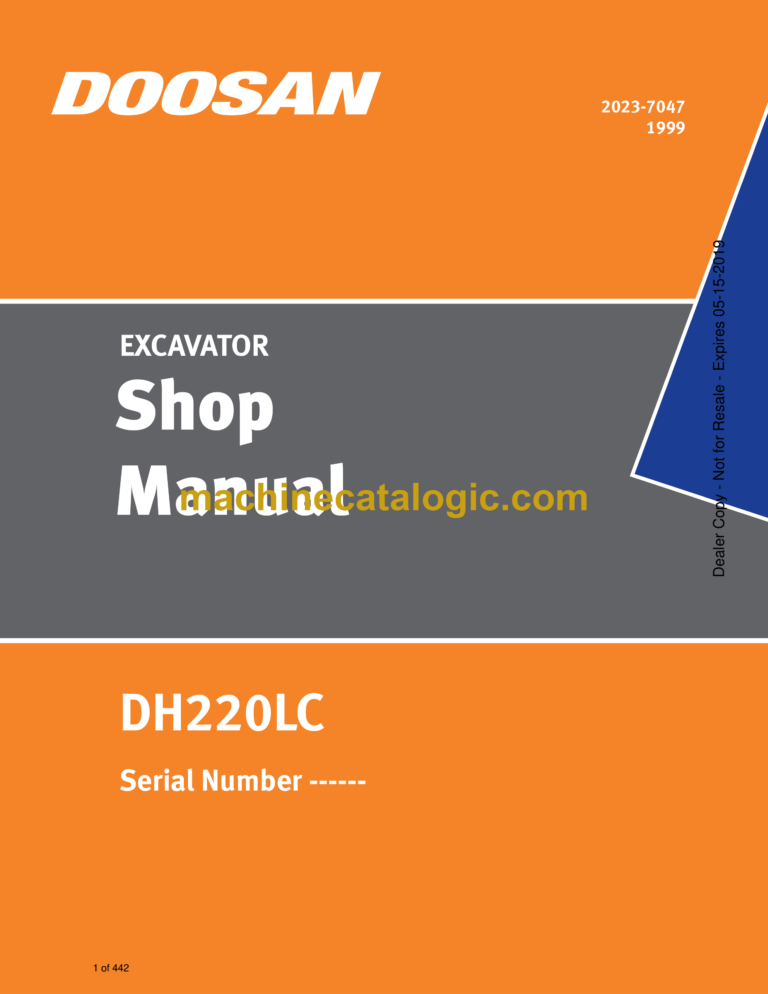 Doosan DH220LC Excavator Shop Manual
