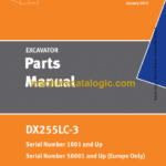 Doosan DX255LC-3 Excavator Parts Manual (Serial Number 1001 and Up)