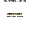 Sumitomo SH700LHD-5 Hydraulic Excavator Operators Manual (WDL7030-0T)