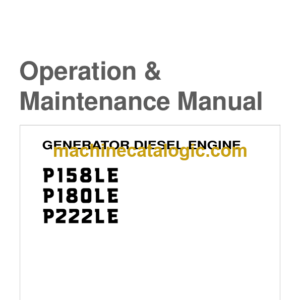 Daewoo P158LE, P180LE, P222LE Engine Operation and Maintenance Manual