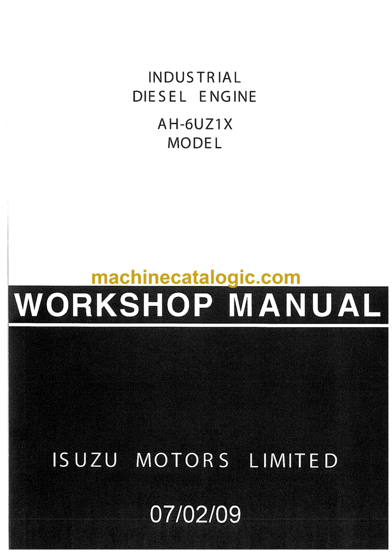 Sumitomo Izusu 6UZ1X Model Diesel Engine Workshop Manual
