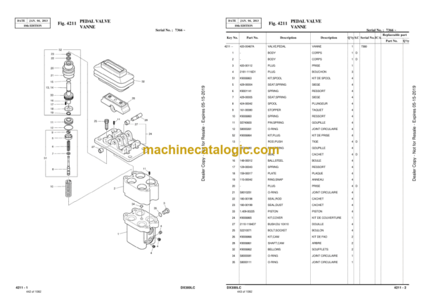 Doosan DX300LC Excavator Parts Manual (Serial Number 5001 and Up) - Image 3