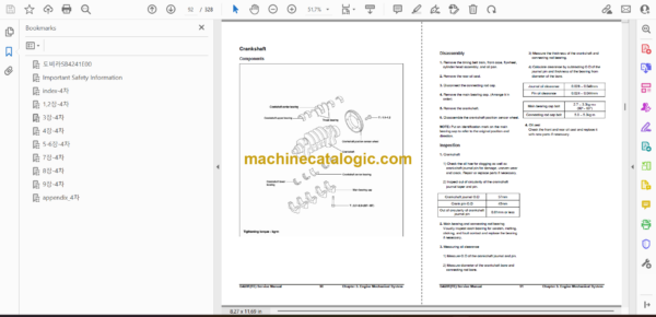 Doosan Daewoo D50S-2, D60S-2, D70S-2 Lift Truck Service Manual - Image 2