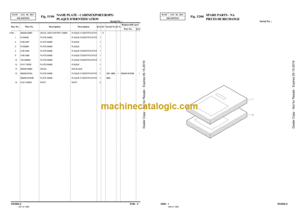 Doosan DX300LC Excavator Parts Manual (Serial Number 5001 and Up) - Image 2