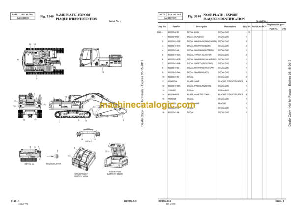 Doosan DX255LC-3 Excavator Parts Manual (Serial Number 1001 and Up) - Image 4