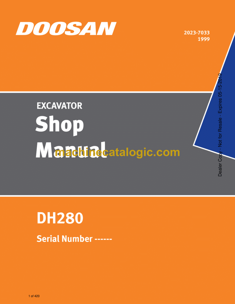 Doosan DH280 Excavator Shop Manual