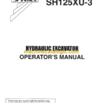 Sumitomo SH125X-3, SH125XU-3 Hydraulic Excavator Operators Manual (WDL1253-0W)