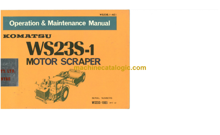 Komatsu WS23S-1 Motor Scraper Operation and Maintenance Manual (WS23S.1-AE1)