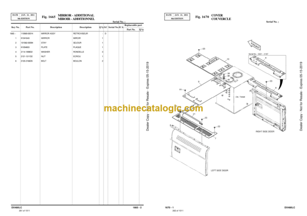 Doosan DX480LC Excavator Parts Manual (Serial Number 5001 and Up) - Image 2