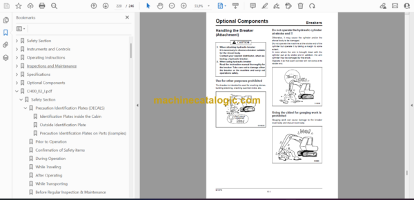 Sumitomo SH210LC-5 Hydraulic Excavator Operators Manual (WDL2005-2T) - Image 2