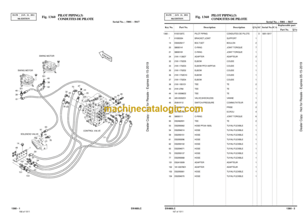 Doosan DX480LC Excavator Parts Manual (Serial Number 5001 and Up) - Image 4