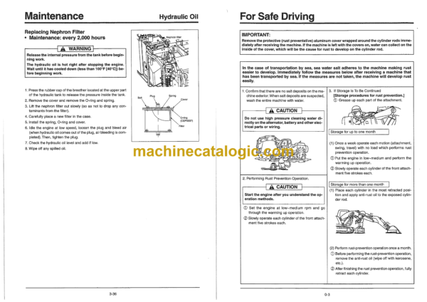 Sumitomo SH125X-3, SH125XU-3 Hydraulic Excavator Operators Manual (WDL1253-0W) - Image 4