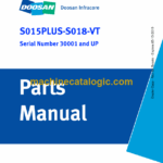 Doosan S015 Plus, S018-VT Excavator Parts Manual (Serial Number 30001 and Up)