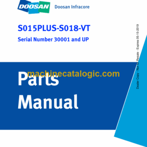 Doosan S015 Plus, S018-VT Excavator Parts Manual (Serial Number 30001 and Up)