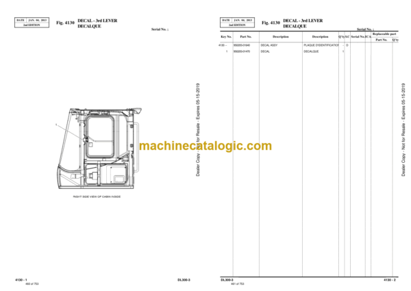 Doosan DL300-3 Wheel Loader Parts Manual (Serial Number 10001 and Up) - Image 4