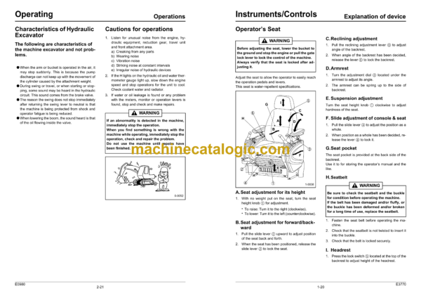 Sumitomo SH210LC-5, SH250-5 Hydraulic Excavator Operators Manual (WDL2005-2T) - Image 4