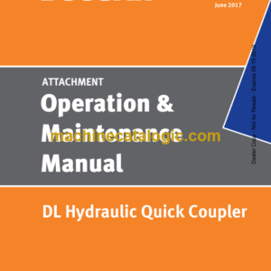 Doosan DL Hydraulic Quick Coupler Operation and Maintenance Manual
