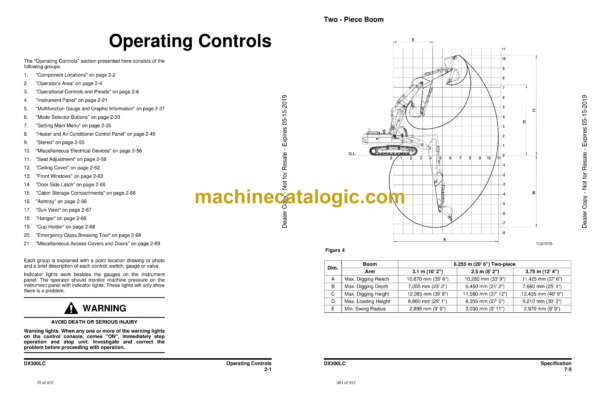 Doosan DX300LC Excavator Operation and Maintenance Manual (Serial Number 9464 and Up) - Image 4