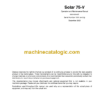 Daewoo Solar 75-V Excavator Operation and Maintenance Manual (Serial Number 1001 and Up)