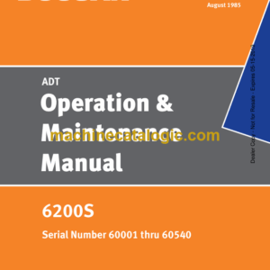 Doosan 6200S Articulated Dump Truck Operation and Maintenance Manual (Serial Number 60001 and Up)