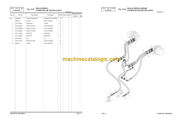 Doosan Solar 010 Mini Excavator Parts Manual (Serial Number 20001 and UP) - Image 2